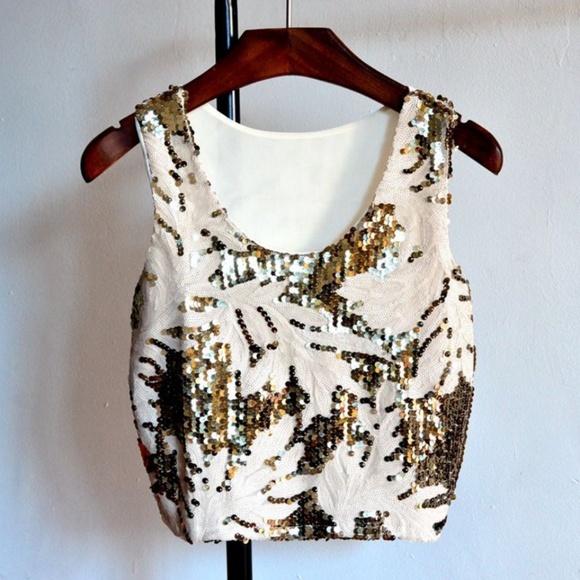 Sequin Tank Top Crop Top - Picture 6 of 8